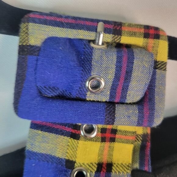 "Lovely" Korean Black and Yellow Plaid Strap Shirt - Picture 4 of 14